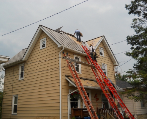 Standing Seam Roof Application in progress