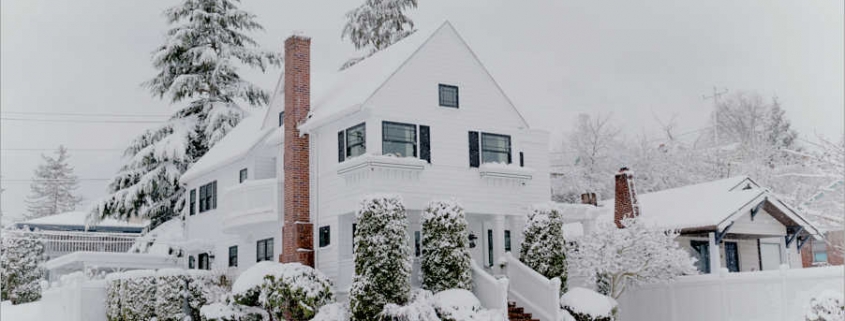 House with snow on roof